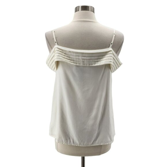 NWT Do+Be Sleeveless Off The Shoulder Pleated Ivory Blouse Top Womens Large - Picture 5 of 9